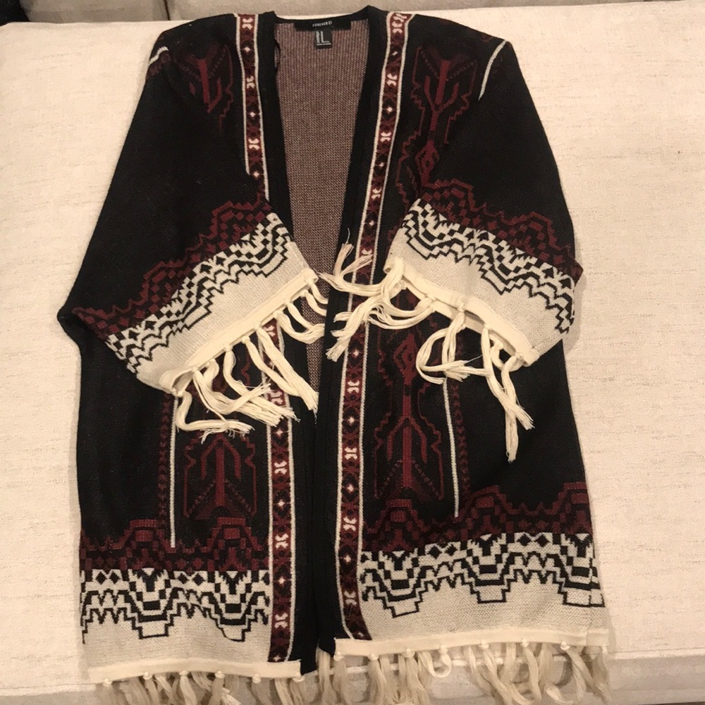 Forever 21 fringe poncho